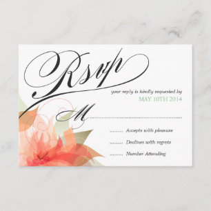 UAWG pfirsichfarbene orange Deluxe mit Blumen2 mit RSVP Karte