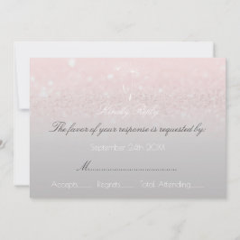 UAWG Pink Rose Glitzer Gray Ombre Dandelion RSVP Karte
