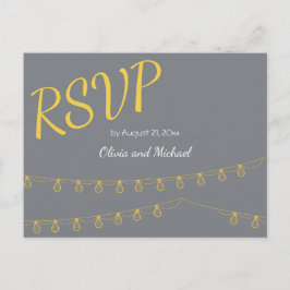 UAWG Postkarte für Hochzeiten in Gelb und Grau