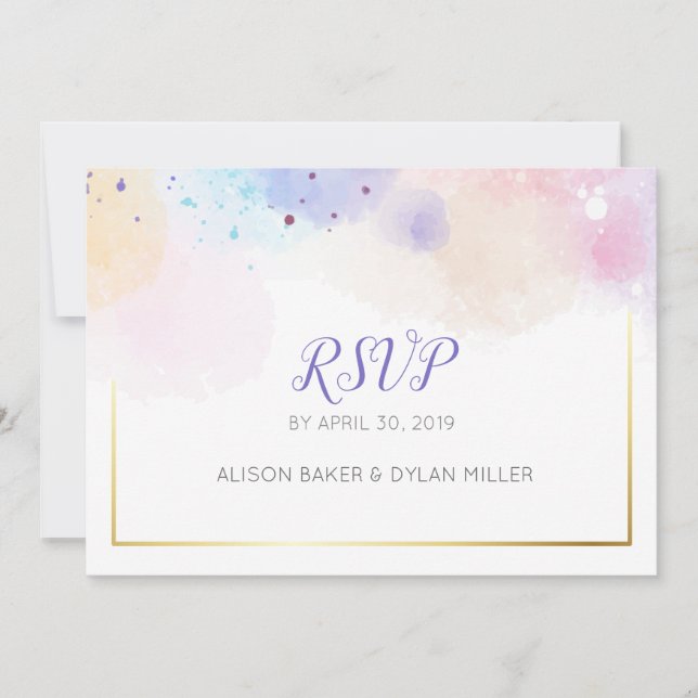 UAwg Postkarte mit farbenfrohen Wasserfarben (Vorderseite)