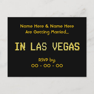 UAWG Postkarte. Schwarzes u. Gelb.  Las Vegas Einladungspostkarte