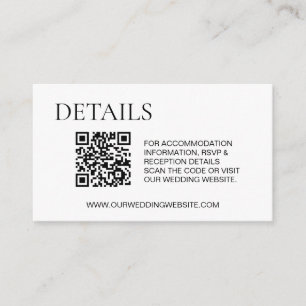 UAwg QR-Code-Website für einfache Details Unterkun Begleitkarte