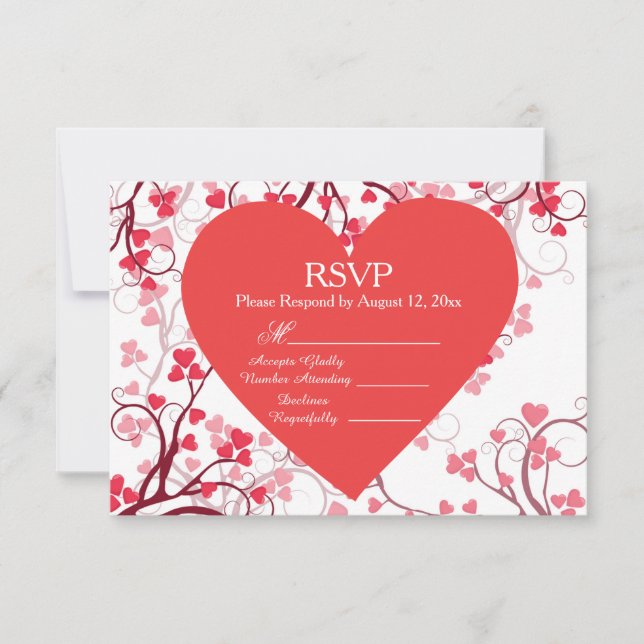 UAWG Red Hearts RSVP Karte (Vorderseite)