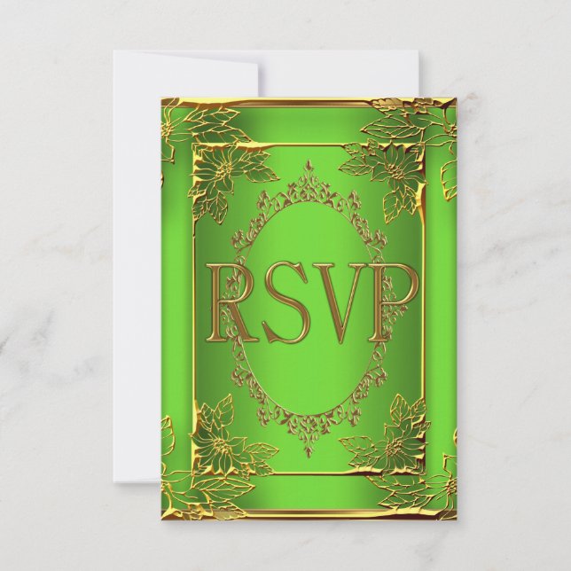 UAWG Reply Birthday Party Limon Gold RSVP Karte (Vorderseite)