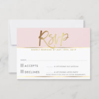 UAWG REPLY CARD Blassrosa Goldskript