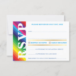 UAWG REPLY CARD cooler, bunter Regenbogenstreifen RSVP Karte