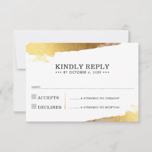 UAWG REPLY CARD Moderne luxuriöse goldvergoldete K RSVP Karte