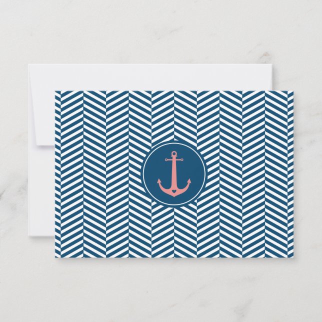 UAWG REPLY CARD Monogramm moderner nautischer Anke RSVP Karte (Vorderseite)