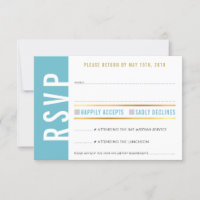 UAWG REPLY CARD niedlich türkisfarbenes Herz Gold