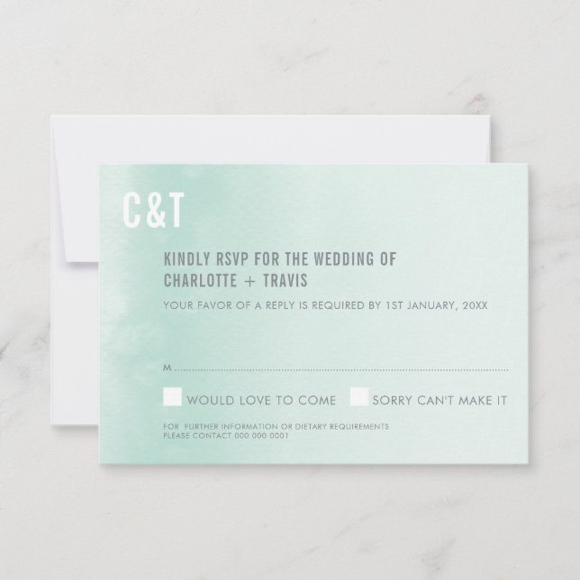 UAWG REPLY CARD :: Ober Aquarellmalz RSVP Karte (Vorderseite)