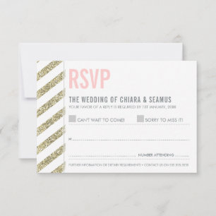 UAWG REPLY Moderner Glitzer RSVP Karte