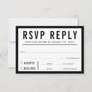 UAWG REPLY REPONES, einfach, modern und fett Schwa RSVP Karte