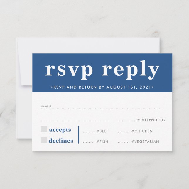 UAWG REPLY REPONSE Moderne fette Jungennacht blau RSVP Karte (Vorderseite)