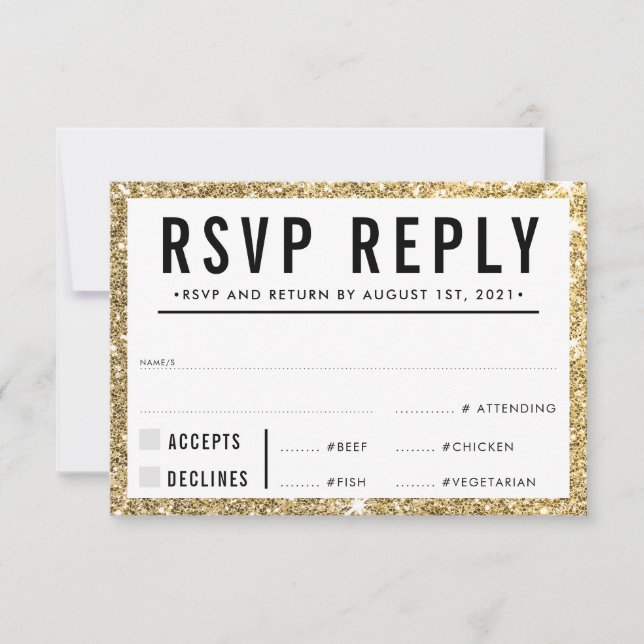 UAWG REPLY REPONY Glitzer RSVP Karte (Vorderseite)