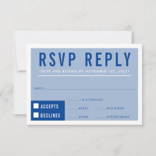UAWG REPLY RESPONSE Moderner Block königsblau RSVP Karte