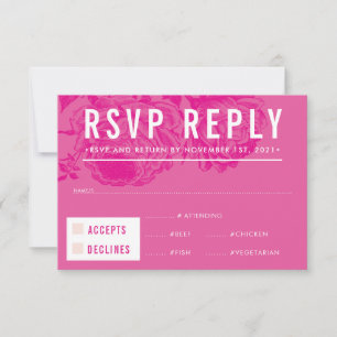 UAWG REPLY RESPONSE Modernes, elegantes Blumenrosa RSVP Karte