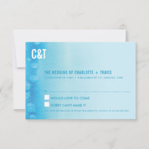 UAWG REPLY RESPONSE Modernes Omelblau RSVP Karte