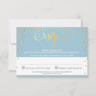 UAWG REPLY stilvolle rustikale Mini-Gold Konfetti RSVP Karte