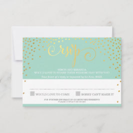 UAWG REPLY stilvolle rustikale Mini-Goldpuppe RSVP Karte