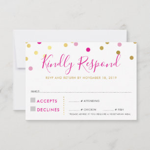 UAWG REPONSE Glam Konfetti-Spot Gold pink RSVP Karte