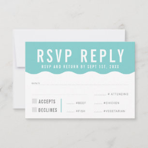 UAWG REPONSE Moderne, fett niedliche Wellenminze RSVP Karte