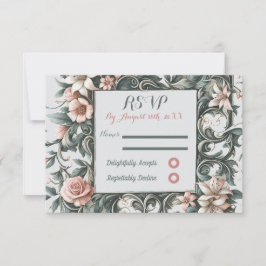 UAwg Response Card des Erthy Floral Vain RSVP Karte