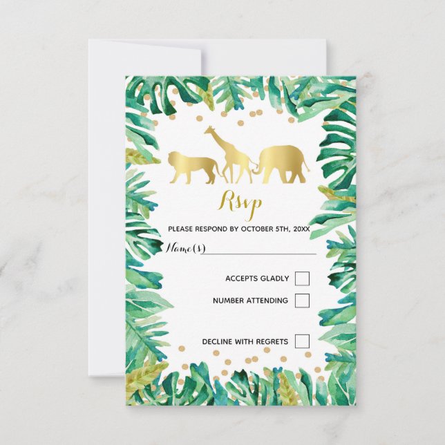 UAWG Response Card Dschungtiere botanisch Einladung (Vorderseite)