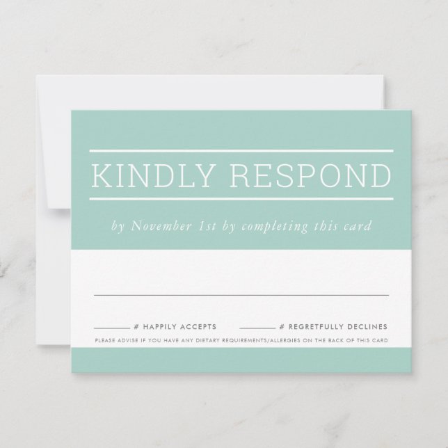 UAWG RESPONSE CARD, einfach, modern, pastellfarben RSVP Karte (Vorderseite)