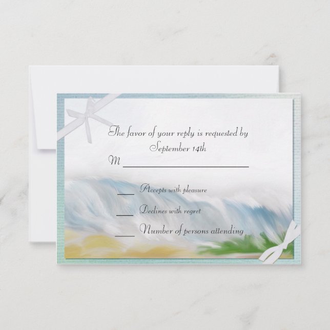 UAwg Response Card für die Beach Dune Romance RSVP Karte (Vorderseite)