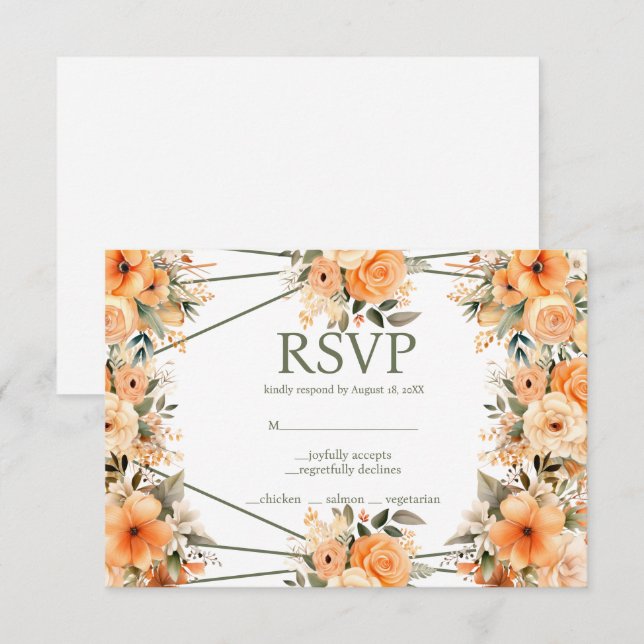 UAwg Response Card für die Sommermenüs der Peach S RSVP Karte (Vorne/Hinten)