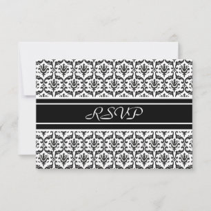 UAWG Response Card in stilvollem Schwarz-Weiß-Dama RSVP Karte