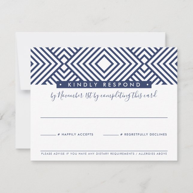 UAWG RESPONSE CARD Modernes Geo RSVP Karte (Vorderseite)