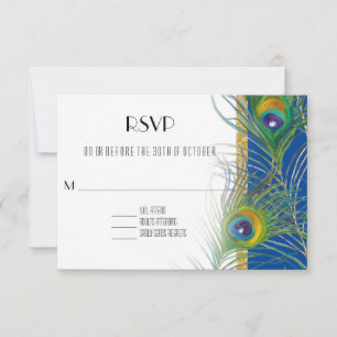 UAWG Response Card Pfauenfedern Indische Hochzeit RSVP Karte
