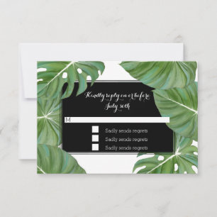 UAWG Response Card Tropisches Leaf-Blätter Folien RSVP Karte