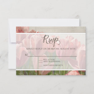 UAWG Response Floral Romantisches Hübsches Holz Ru RSVP Karte