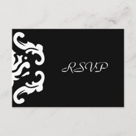 UAWG Response in stylishen Schwarz-Weiß-Damast RSVP Karte