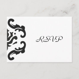 UAWG Response in stylishen Schwarz-Weiß-Damast RSVP Karte