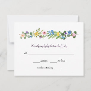 UAwg Response-Karte für Aquarellfarben-Wildblumen RSVP Karte