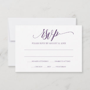 UAWG Response-Karte   Luxe Calligraphie (Plum) Einladung