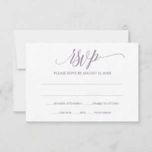 UAWG Response-Karte Luxe Calligraphy (Lavender) Einladung