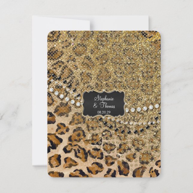 UAWG Response Natural Gold Leopard Animal Print RSVP Karte (Vorderseite)
