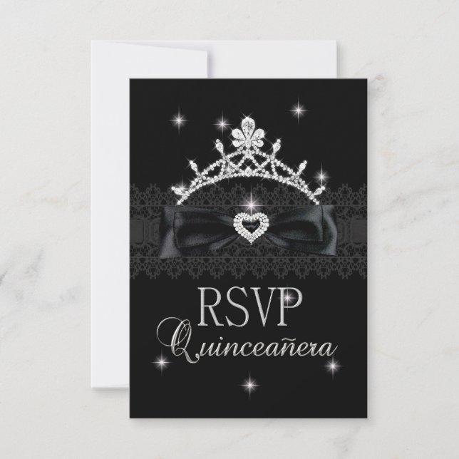 UAWG Response-Party Schwarze Spitze RSVP Karte (Vorderseite)