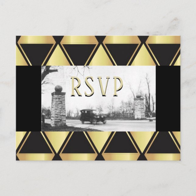 UAWG Roaring Twenties Art Deco Einladungspostkarte (Vorderseite)