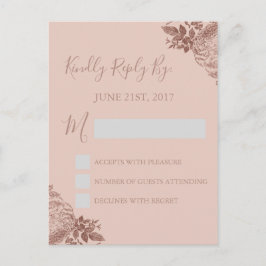 UAWG - Rose Gold Blush Pink Hochzeitkarte Einladungspostkarte