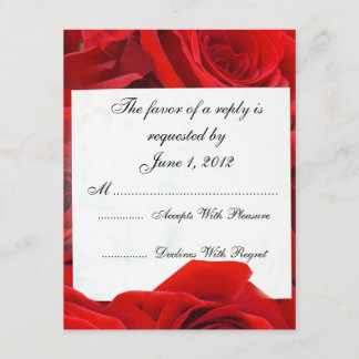 UAWG rote Rosen Hochzeit lädt ein RSVP Karte