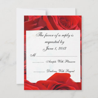 UAWG rote Rosen Hochzeit lädt ein RSVP Karte