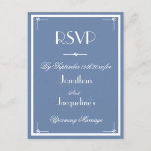 UAWG Rustic Dusty Blue Wedding Meal Choice UAWG Einladungspostkarte
