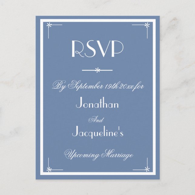 UAWG Rustic Dusty Blue Wedding Meal Choice UAWG Einladungspostkarte (Vorderseite)