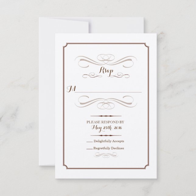 UAWG Rustic Elegante Response Card RSVP Karte (Vorderseite)