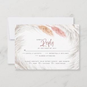 UAWG Rustikaler Pink Foxtail und Elfenbeinpampas G RSVP Karte